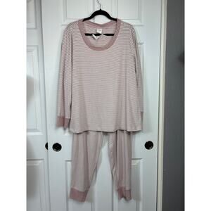 Soma Women's Extra Large Pink Stripe Pajama Set - NEW